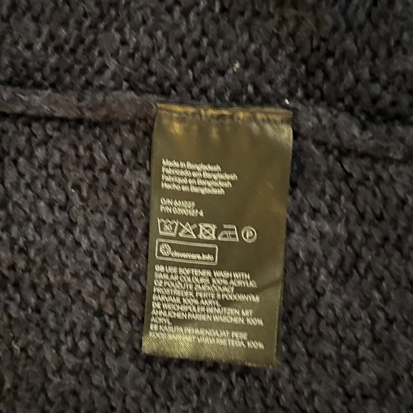 Women's Long Sleeve Open Front H&M Cardigan Sweater Size L Navy Blue Open Front - Picture 5 of 7